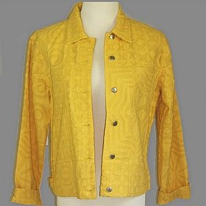 Chico's Sz 0 (Reg sz 4 ) Jacquard Cotton Jacket